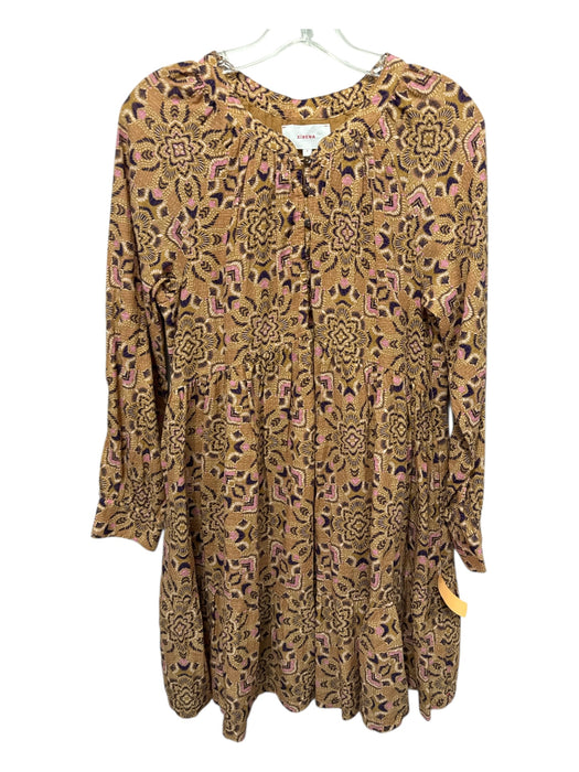 XiRENA Size S Tan & multi Cotton floral print Pockets Dress Tan & multi / S