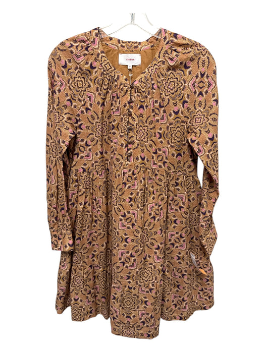 XiRENA Size XS Tan & multi Cotton floral print Pockets Dress Tan & multi / XS