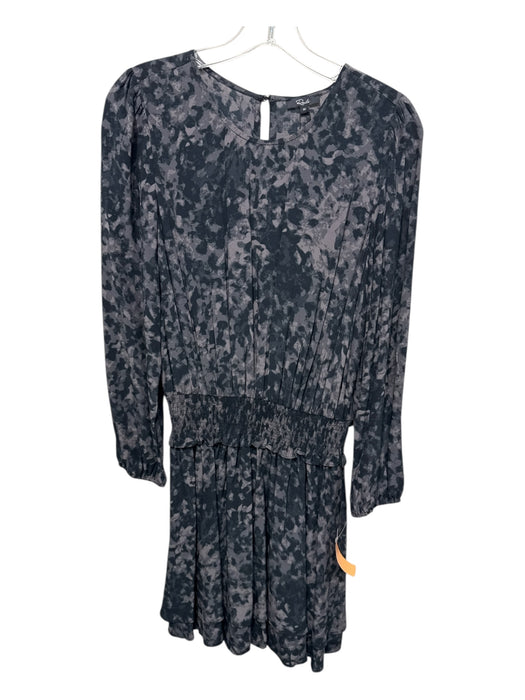 Rails Size M Charcoal & Black Rayon & Viscose Keyhole Back smocked Dress Charcoal & Black / M