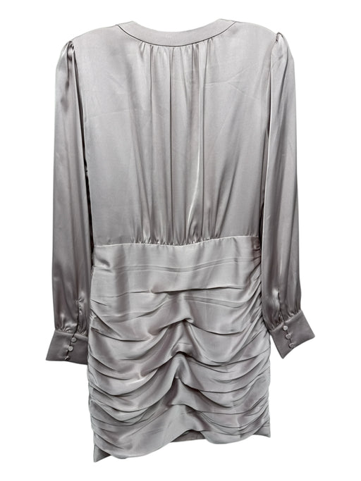 Greylin Size S Light Pink Polyester Surplice Tie Detail Ruched Satin Dress Light Pink / S