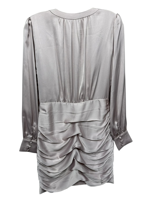 Greylin Size S Light Pink Polyester Surplice Tie Detail Ruched Satin Dress Light Pink / S