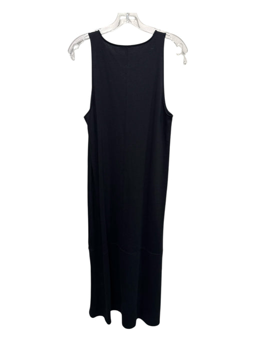 Lilla P Size S Black Cotton Keyhole Front Sleeveless Slits Dress Black / S