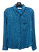 Greylin Size XS Blue Polyester Sequined Button Up Chest Pocket Top Blue / XS