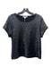 Splendid Size M Black Polyester & Viscose Sequined Short Sleeve Top Black / M