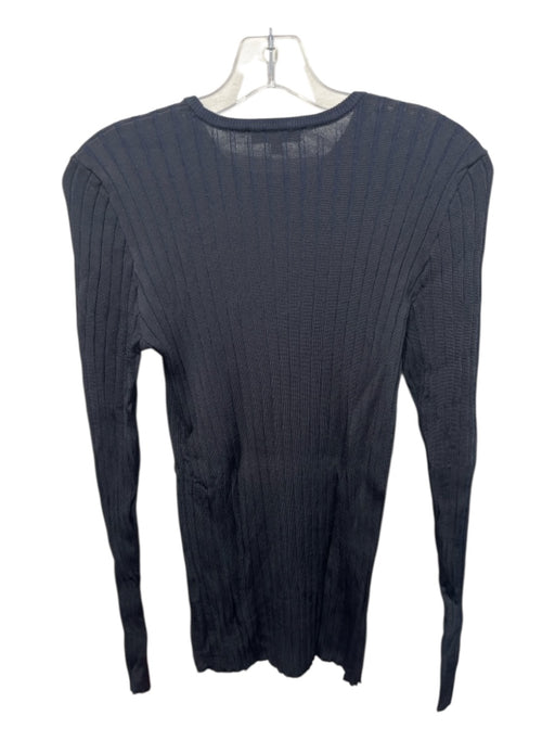 Equipment Size L Black Rayon Blend Ribbed Long Sleeve Top Black / L