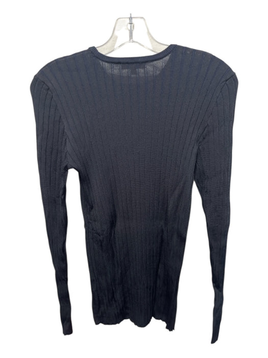 Equipment Size L Black Rayon Blend Ribbed Long Sleeve Top Black / L