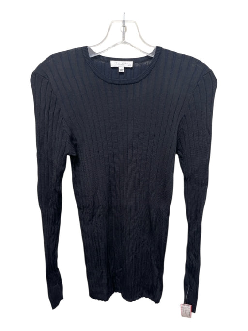 Equipment Size L Black Rayon Blend Ribbed Long Sleeve Top Black / L