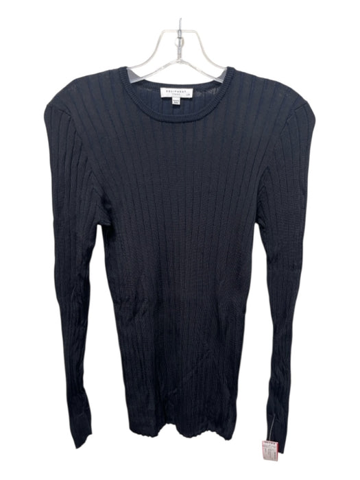 Equipment Size L Black Rayon Blend Ribbed Long Sleeve Top Black / L
