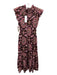 Cleobella Size XS Brown, Pink, Blue Cotton Ruffle Cap Sleeve Floral Dress Brown, Pink, Blue / XS