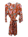Banjanan Size Large Orange, Pink, Green Cotton Poplin Long Sleeve Floral Dress Orange, Pink, Green / Large