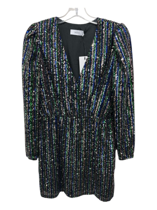 Greylin Size Small Blue, Green, Pink Polyethylene Long Sleeve Stripe Dress Blue, Green, Pink / Small