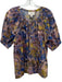Cleobella Size Large Blue, Pink, Yellow Cotton Short Sleeve Abstract Print Top Blue, Pink, Yellow / Large