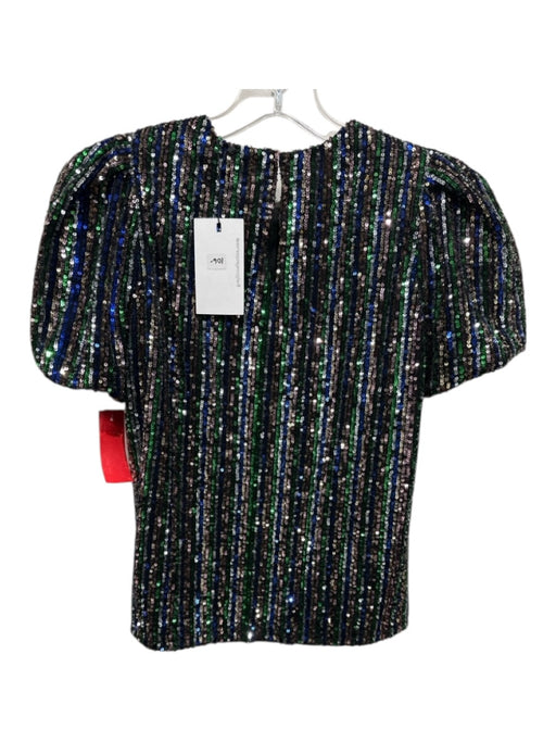 Greylin Size XS Blue, Green, Pink Polyethylene Long Sleeve All Over Sequins Top Blue, Green, Pink / XS