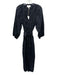 Cleobella Size S Black Cotton Long Sleeve Eyelet V Neck 1/2 Button Jumpsuit Black / S