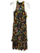 Cleobella Size S Black, Yellow, & Multi Viscose Sleeveless Floral Tie Neck Dress Black, Yellow, & Multi / S