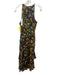 Cleobella Size M Black, Yellow, & Multi Viscose Sleeveless Floral Tie Neck Dress Black, Yellow, & Multi / M