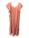 Rails Size M Peach Pink Cotton Short Sleeve Solid Square Neck Maxi Dress Peach Pink / M