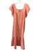 Rails Size M Peach Pink Cotton Short Sleeve Solid Square Neck Maxi Dress Peach Pink / M