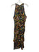 Cleobella Size L Black, Yellow, & Multi Viscose Sleeveless Floral Tie Neck Dress Black, Yellow, & Multi / L