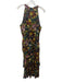 Cleobella Size L Black, Yellow, & Multi Viscose Sleeveless Floral Tie Neck Dress Black, Yellow, & Multi / L
