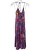 XiRENA Size XS Purple, Brown, Pink Cotton Sleeveless Maxi All Over Print Dress Purple, Brown, Pink / XS