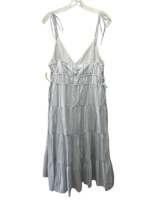 Rails Size L White & Multi Cotton & Lyocell Striped Tie Shoulder Midi Dress White & Multi / L
