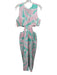Rails Size L Pink, Green, White Cotton & Lyocell Sleeveless Cut Outs Midi Dress Pink, Green, White / L