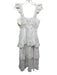 Cleobella Size M White Cotton Ruffle Shoulder Midi Tiered Eyelet Dress White / M