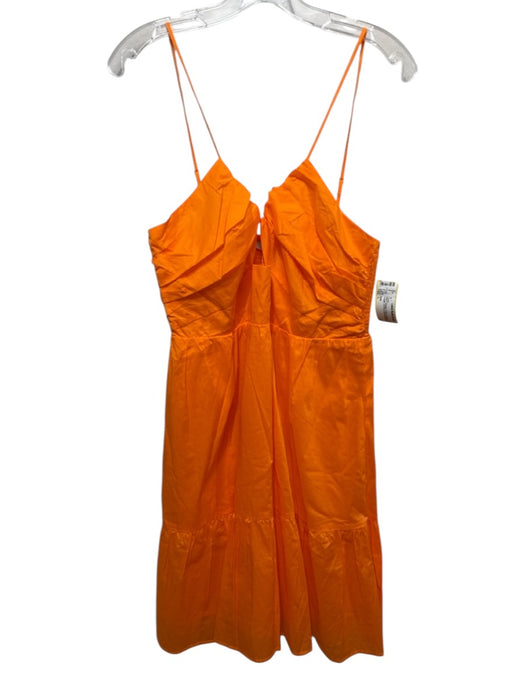 Rails Size L Orange Cotton Sleeveless Knee Length Cut Out Smocked Back Dress Orange / L