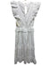 Cleobella Size S White Cotton Ruffle Cap Sleeve Tiered Eyelet Dress White / S