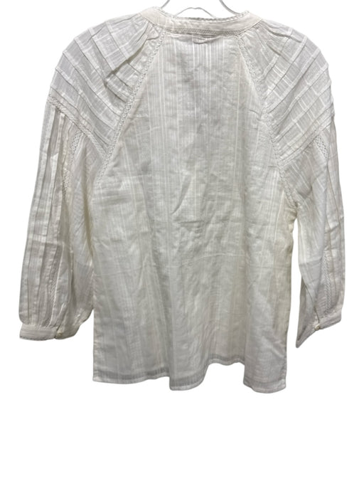 Cleobella Size XS White Cotton Long Sleeve Button Up Perforated Top White / XS