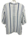 XiRENA Size M White & Blue Cotton & Rayon Short Sleeve Striped Tie Detail Top White & Blue / M