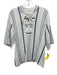 XiRENA Size M White & Blue Cotton & Rayon Short Sleeve Striped Tie Detail Top White & Blue / M