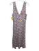 Rails Size L Navy, Purple, Multi Rayon & Viscose Sleeveless Floral V Neck Dress Navy, Purple, Multi / L