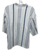 XiRENA Size S White & Blue Cotton & Rayon Short Sleeve Striped Tie Detail Top White & Blue / S