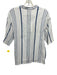 XiRENA Size XS White & Blue Cotton & Rayon Short Sleeve Striped Tie Detail Top White & Blue / XS