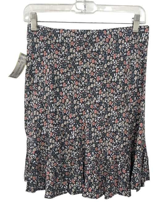 Rails Size M Navy & Multi Rayon & Viscose Elastic Waist Adjustable Detail Skirt Navy & Multi / M