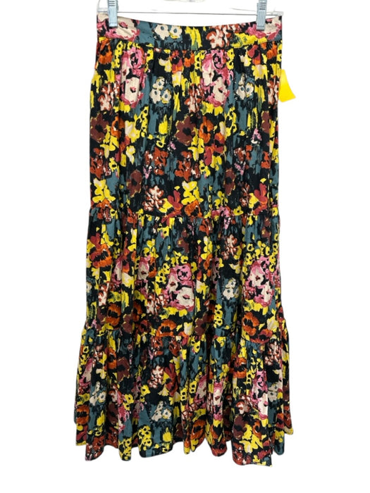 Cleobella Size S Yellow, Teal & Multi Cotton Elastic Back Floral Abstract Skirt Yellow, Teal & Multi / S