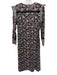 Cleobella Size S Burgundy, Black & Multi Cotton Long Sleeve Floral Dress Burgundy, Black & Multi / S