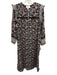 Cleobella Size S Burgundy, Black & Multi Cotton Long Sleeve Floral Dress Burgundy, Black & Multi / S