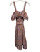 Cleobella Size S Orange, Blue & Multi Cotton Off Shoulder Foral & Bird Dress Orange, Blue & Multi / S