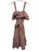 Cleobella Size S Orange, Blue & Multi Cotton Off Shoulder Foral & Bird Dress Orange, Blue & Multi / S