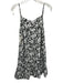 Rails Size M Black & White Cotton Spaghetti Strap Floral Tiered Above Knee Dress Black & White / M