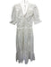 Cleobella Size S White Cotton Short Sleeve Double V Button Front Dress White / S