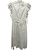Cleobella Size M White Cotton Cap Sleeve Eyelet Detail Elastic Waist Dress White / M