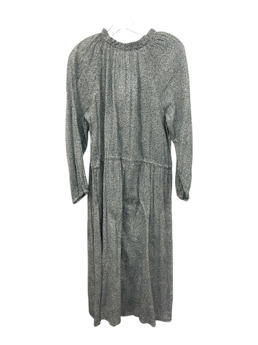 Velvet Size S Light blue & white Cotton Long Sleeve Floral Print Midi Dress Light blue & white / S