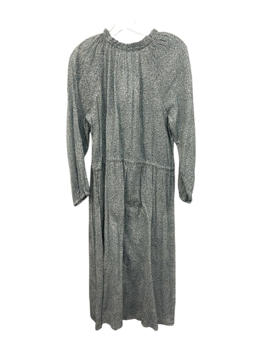 Velvet Size S Light blue & white Cotton Long Sleeve Floral Print Midi Dress Light blue & white / S