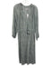 Velvet Size S Light blue & white Cotton Long Sleeve Floral Print Midi Dress Light blue & white / S