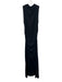 Misa Size M Black Modal & Polyester Sleeveless Ruched Side high neck Maxi Dress Black / M