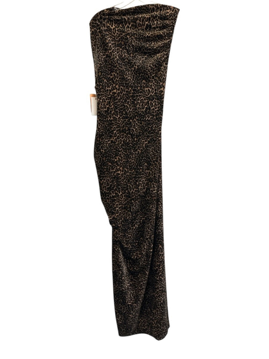 Good American Size L Brown & Black Polyester & Elastane Sleeveless Maxi Dress Brown & Black / L